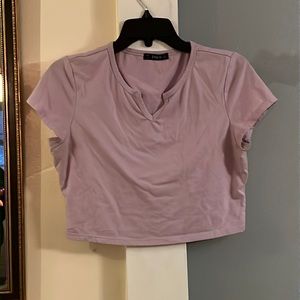 Notched neck crop top